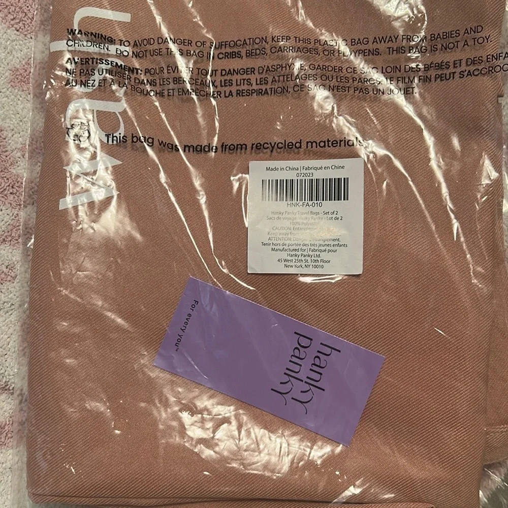 Hanky Panky mauve travel bags